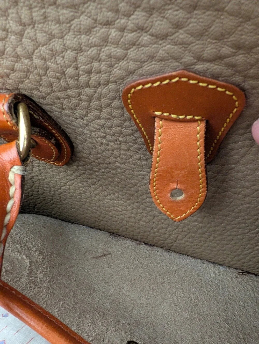 Vintage Dooney & Bourke All-Weather Leather Satchel Tan & Brown Bag